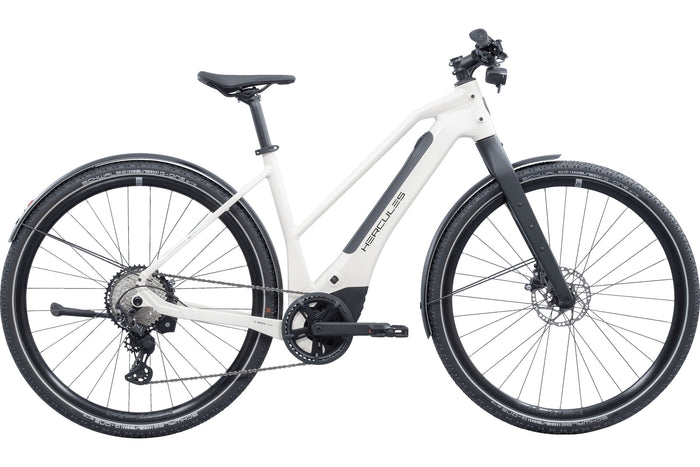 Hercules Futura SL I-12 Trapez – E-Urbanbike, Bosch Performance Line SX, 400 Wh, Pearlwhite-glossy
