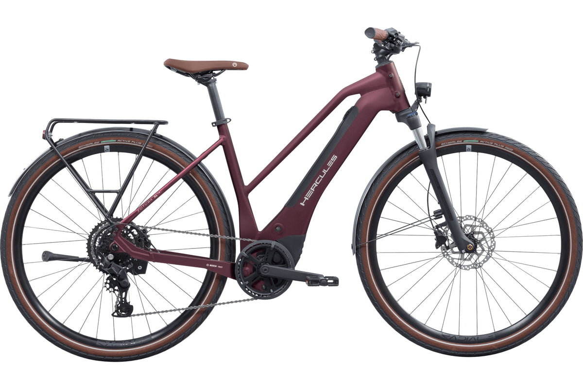 Hercules Futura SL I-9 Trapez – E-Urbanbike, Bosch Performance Line SX, 400 Wh, Ultimacy Bordeaux-matt