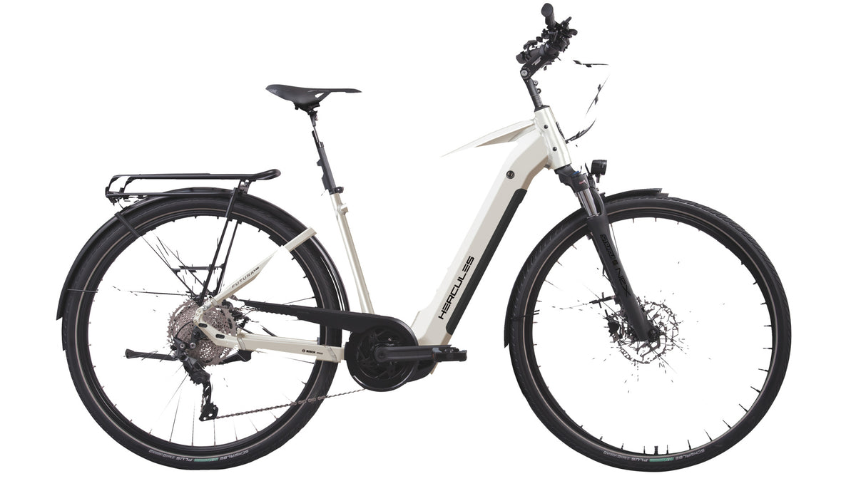 Hercules Futura I-10 LTD – E-Trekkingbike, Bosch Performance Line CX, 800 Wh, Pearlwhite-glossy