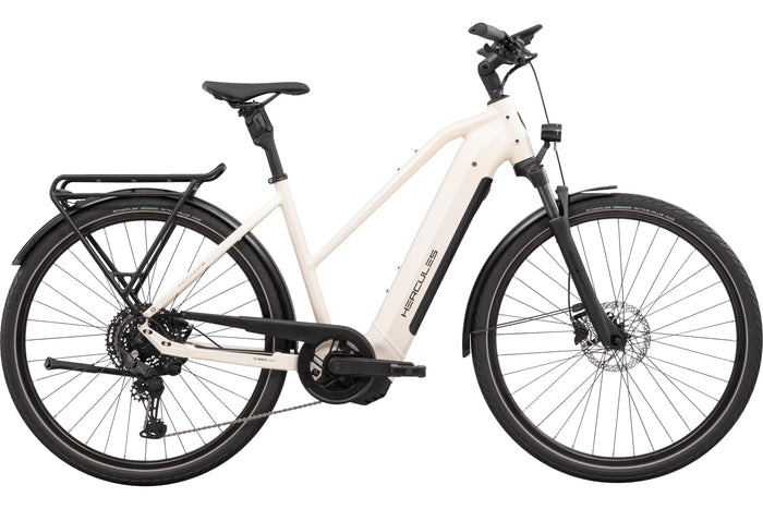 Hercules Futura I-10 LTD Trapez – E-Trekkingbike, Bosch Performance Line CX, 800 Wh, Pearlwhite-glossy