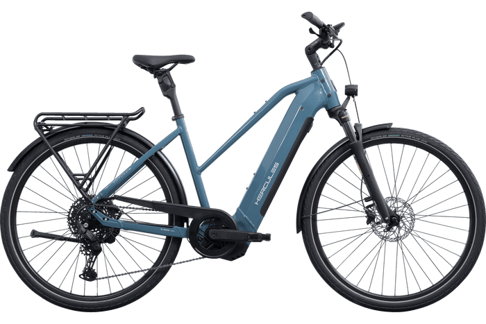 Hercules Futura I-10 LTD Trapez – E-Trekkingbike, Bosch Performance Line CX, 800 Wh, Urban Blue-glossy