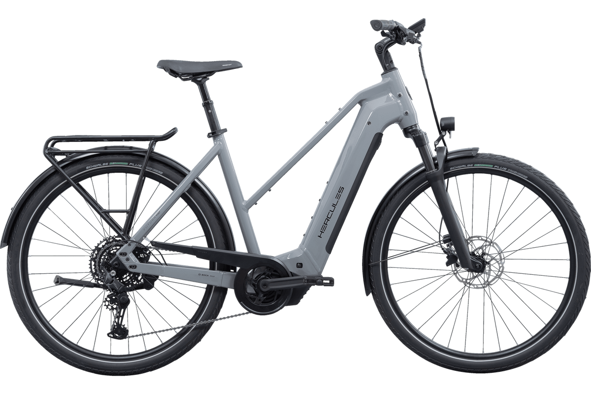 Hercules Futura HD 10 Trapez – E-Trekkingbike, Bosch Performance Line CX, 800 Wh, Graphite-glossy