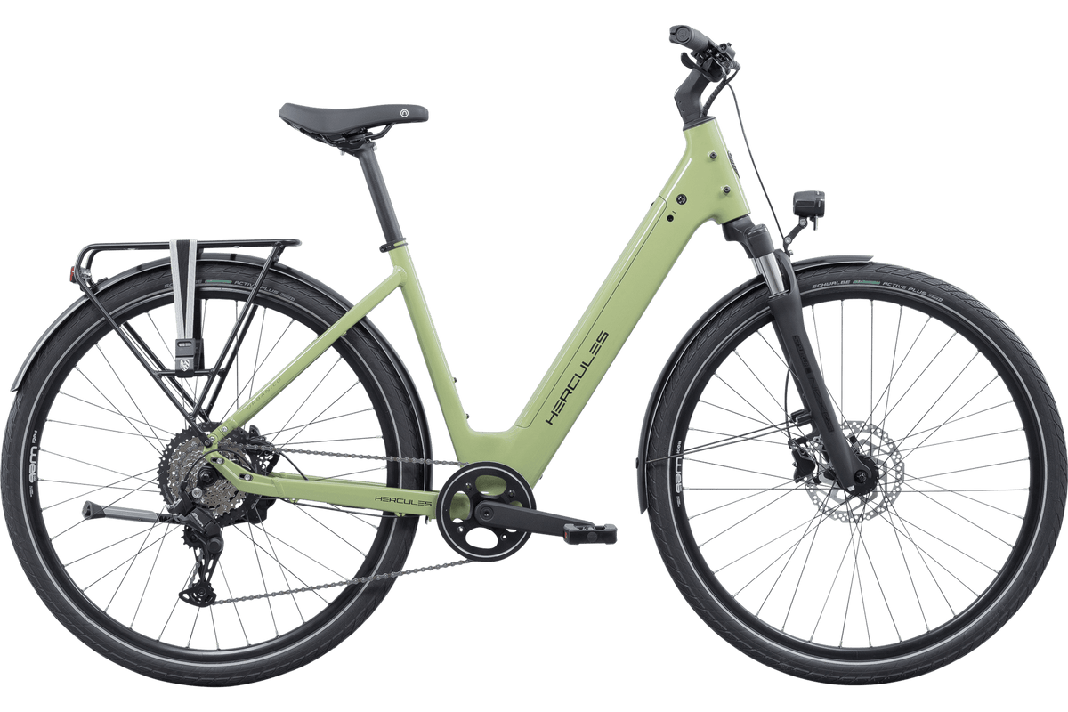 Hercules Urbanico 8 Wave – E-Trekkingbike, BAFANG H410, 374 Wh, Green-glossy