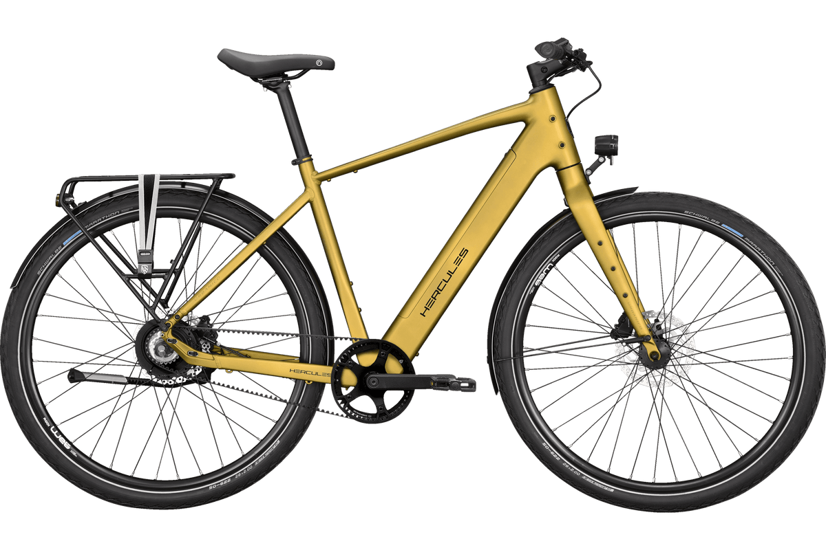 Hercules Urbanico F3 – E-Urbanbike, 374 Wh, Golden Green Matt