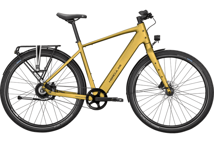 Hercules Urbanico F3 – E-Urbanbike, 374 Wh, Golden Green Matt