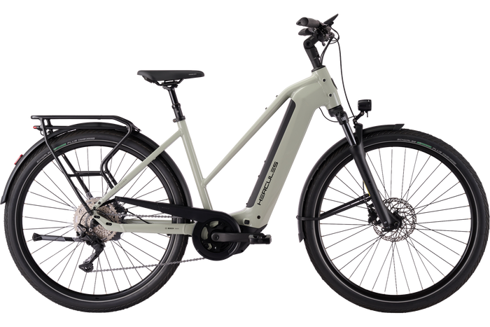 Hercules Futura 10 Trapez – E-Trekkingbike, Urban Grey - Glossy