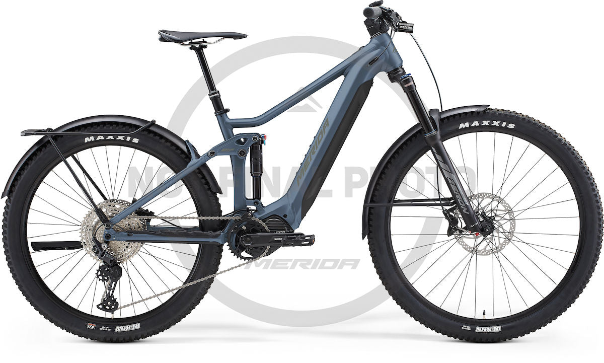 MERIDA eONE-FORTY 675 EQ EP1 – E-SUV Fully, Shimano EP6, 750 Wh, Stahl-Blau/Grau
