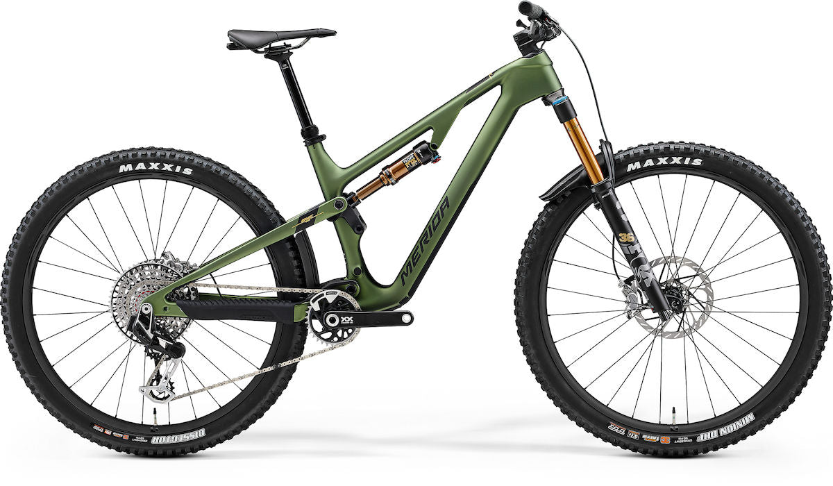MERIDA ONE-FORTY 10K – Mountainbike Fully, Carbon, Sram XX Eagle Transmission, Grün/Schwarz-Gold