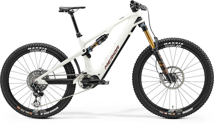 MERIDA eONE-SIXTY 10K III1 – E-MTB Fully, Shimano EP801, 600 Wh, Carbon, Glossy Snow White (Bronze)