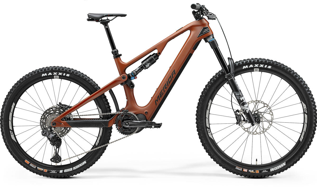 MERIDA eONE-SIXTY 8000 III1 – E-MTB Fully, Shimano EP801, 600 Wh, Carbon, Glossy Mokka (Black)