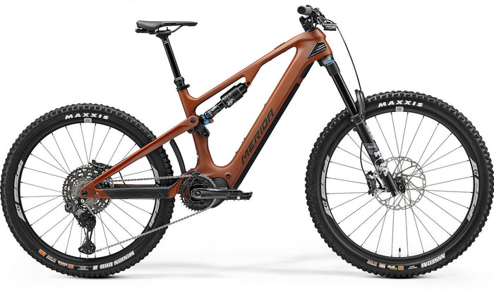 MERIDA eONE-SIXTY 8000 III1 – E-MTB Fully, Shimano EP801, 600 Wh, Carbon, Glossy Mokka (Black)