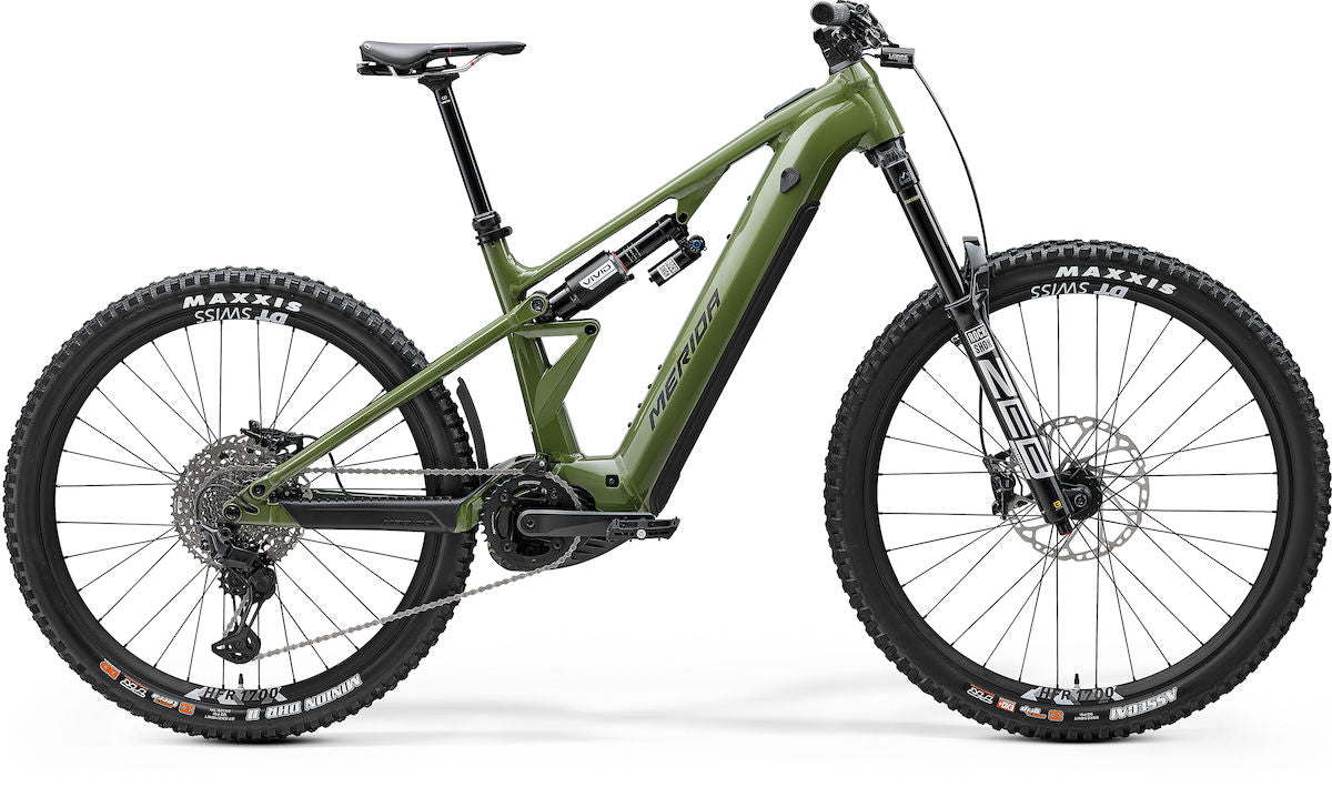 MERIDA eONE-EIGHTY 900 I1 – E-MTB Fully, Bosch Performance Line CX, 800 Wh, Silk Anaconda Green (Black)