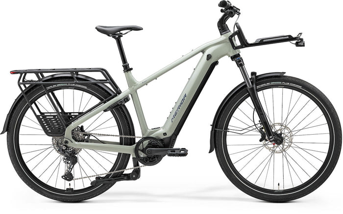MERIDA eFLOAT HD 500 EQ II1 – E-Trekkingbike, Bosch Performance Line CX, 800 Wh, Early Moss Grey (Blue)