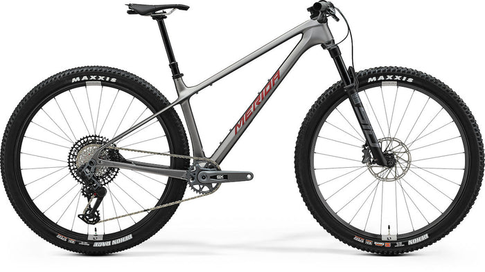 MERIDA BIG.NINE TR 8000 – Mountainbike Hardtail, Carbon, Sram GX Eagle Transmission, Silk Gunmetal Grey (Red)