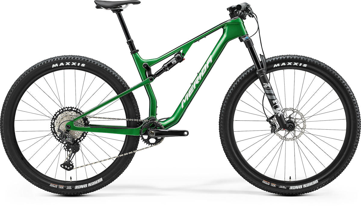 MERIDA NINETY-SIX XT – Mountainbike Fully, Carbon, Shimano XT M8100 Shadow+, Dandelion Green (Silver)