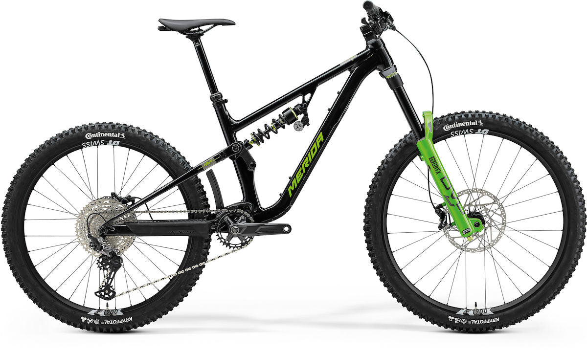 MERIDA ONE-SIXTY 800 FR – Mountainbike Fully, Aluminium, Shimano Deore M6100, Metallic Black (Grey/Green)