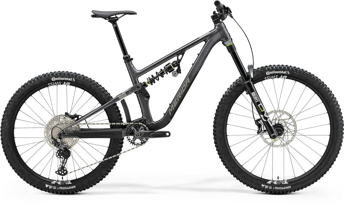 MERIDA ONE-SIXTY 800 FR – Mountainbike Fully, Aluminium, Shimano Deore M6100, Silk Dark Silver (Grey/Black)