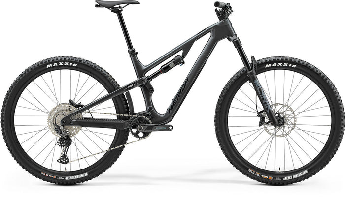 MERIDA ONE-FORTY 6000 – Mountainbike Fully, Carbon, Shimano Deore M6100, Grey (Black/Silver)