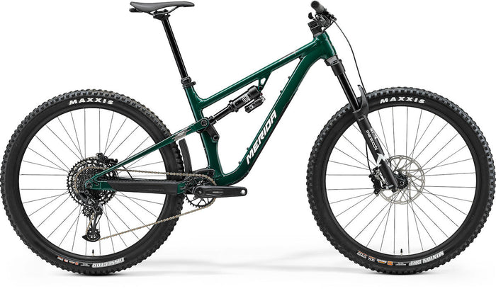 MERIDA ONE-FORTY 700 – Mountainbike Fully, Aluminium, Sram NX Eagle, Glossy Deep Forest Green (White)