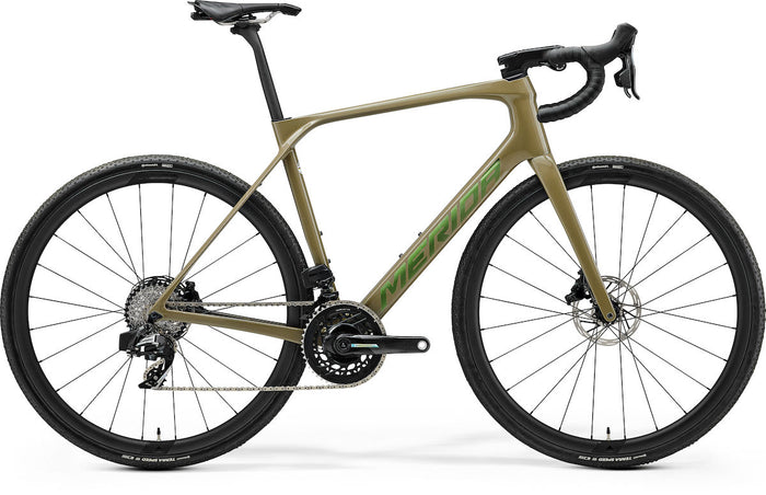 MERIDA SCULTURA ENDURANCE GR 8000 II2 – Gravelbike, Carbon, Sram Force, Glossy Oak Bork (Flip-Green)