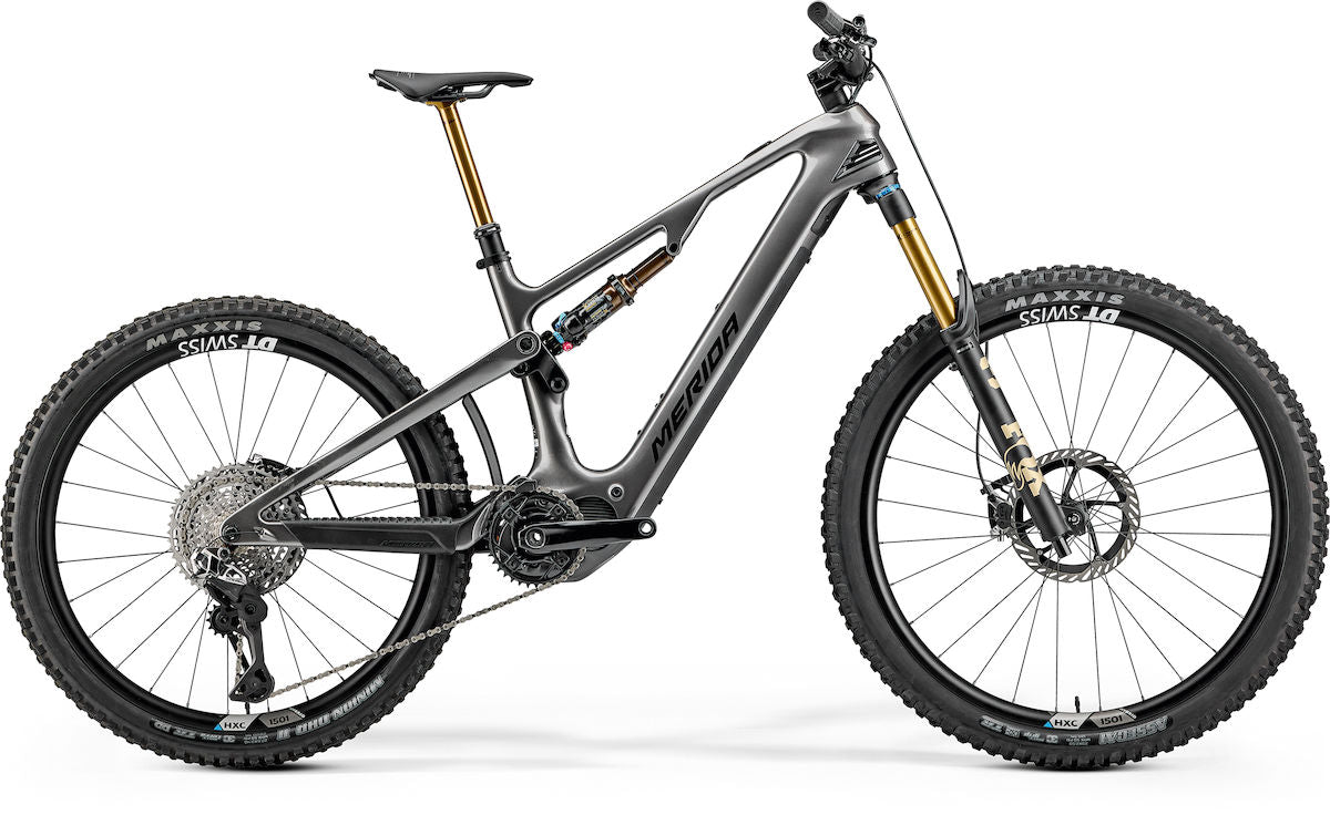 MERIDA eONE-SIXTY LIMITED – E-MTB Fully, Shimano EP801, 600 Wh, Carbon, Gunmetal Grey (Black)