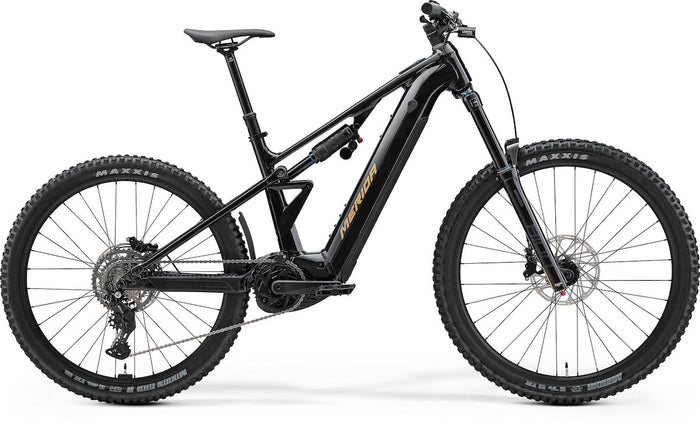 MERIDA eONE-EIGHTY 400 – E-MTB Fully, Bosch Performance Line CX, 600 Wh, Metallic Black (River Clay)