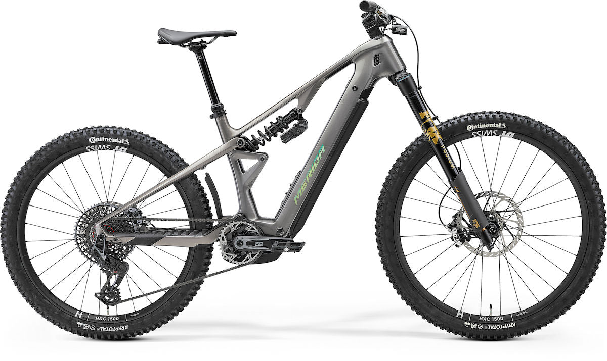 MERIDA LITHOS 10K – E-MTB Fully, Bosch Performance Line CX-R, 800 Wh, Carbon, Grey to Gunmetal (Holo Silver)