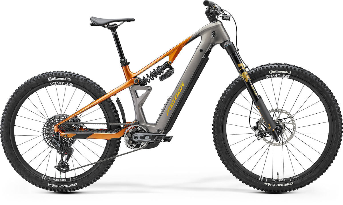 MERIDA LITHOS 10K – E-MTB Fully, Bosch Performance Line CX-R, 800 Wh, Carbon, Grey to Wild Honey (Holo Honey)