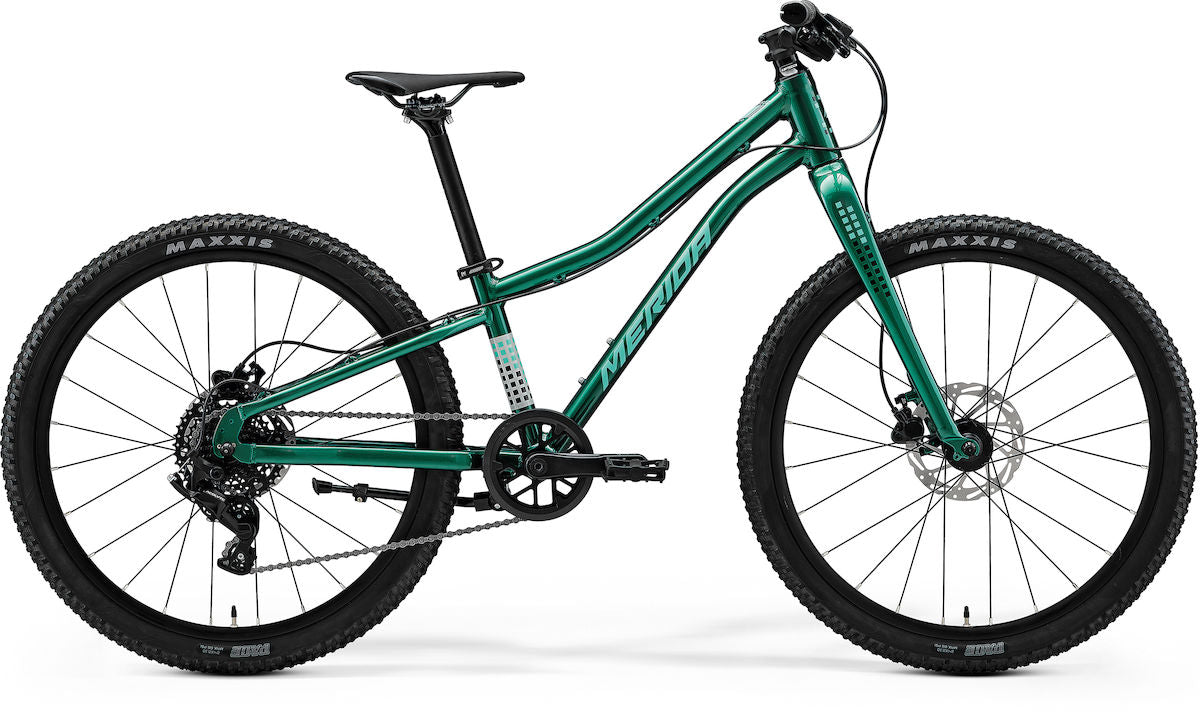MERIDA MATTS J. 24+ – Kinderfahrrad 24 Zoll, Aluminium, 8-Gang, Evergreen (Turquoise/Black)