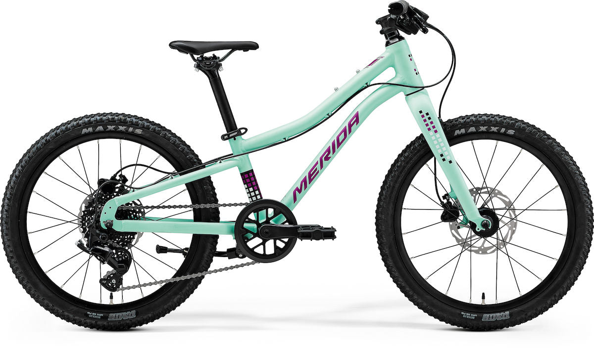 MERIDA MATTS J. 20+ – Kinderfahrrad 20 Zoll, Aluminium, 8-Gang, Matt Mint (Purple/White/Black)