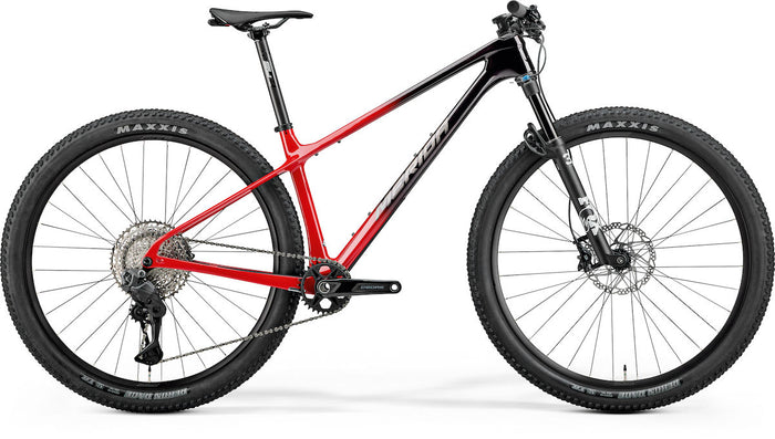 MERIDA BIG.NINE 7000 – Mountainbike Hardtail, Carbon, Shimano Deore DI2 M6250, Black/Red (Warm Slate Grey)