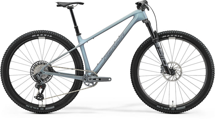 MERIDA BIG.NINE TR 8000 – Mountainbike Hardtail, Carbon, Sram GX Eagle Transmission, Silk Transparent Blue (Silver)