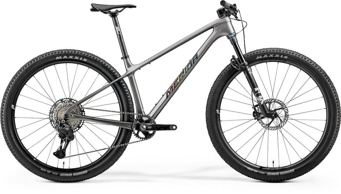MERIDA BIG.NINE XT – Mountainbike Hardtail, Carbon, Shimano XT DI2 M8250, Silk Gunmetal Grey (Holo Black)