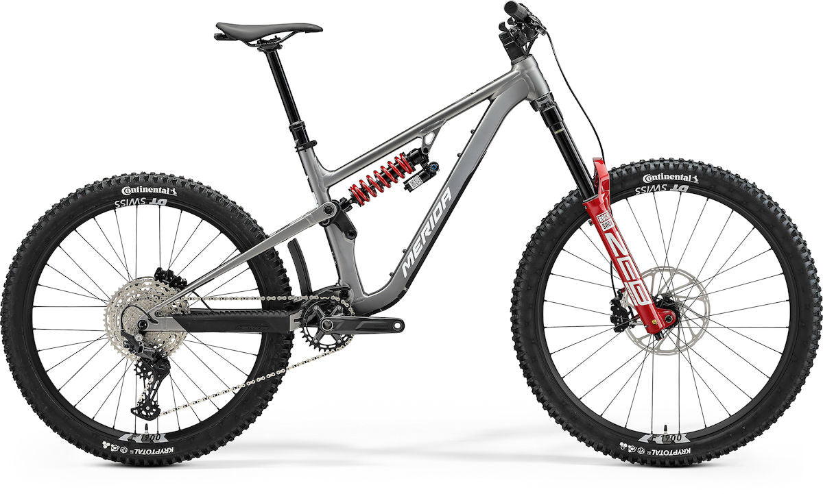 MERIDA ONE-SIXTY FR 800 – Mountainbike Fully, Aluminium, Shimano Deore M6100, Silk Gunmetal Grey (White)
