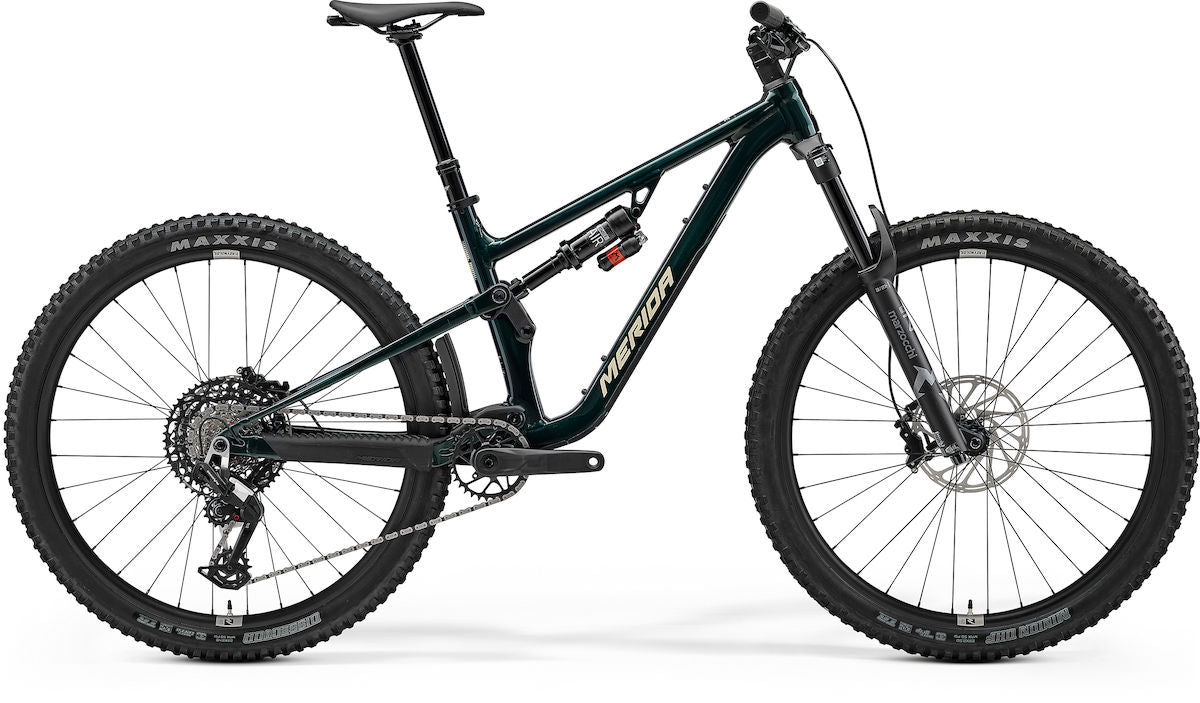 MERIDA ONE-FORTY 700 – Mountainbike Fully, Aluminium, Sram Eagle 90 Transmission, Halo Green (Earth Powder)