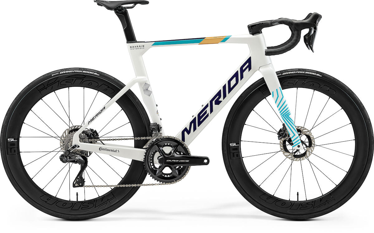 MERIDA REACTO TEAM – Rennrad, Carbon, Shimano Dura Ace Di2, Pearl (Blue-Team)