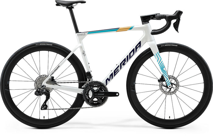 MERIDA SCULTURA 6000 – Rennrad, Carbon, Shimano 105 Di2, Pearl (Blue-Team)