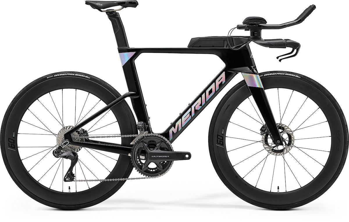 MERIDA TIME WARP TRI LIMITED – Triathlon-/Zeitfahrrad, Carbon, Shimano Ultegra Di2, Metallic Black (Flash Bcp)