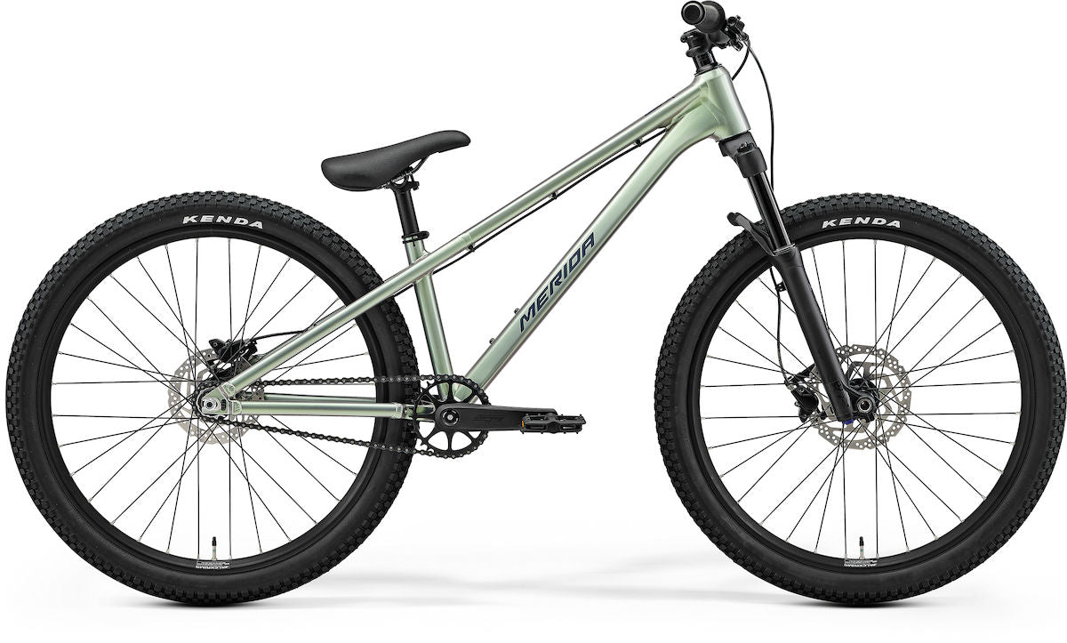 MERIDA DIRT 500 – Dirtbike, Aluminium, Grey/Green Clear Coat (Silver)