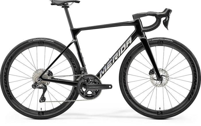 MERIDA SCULTURA 8000 – Rennrad, Carbon, Shimano Ultegra Di2, Metallic Black (Flash Bcp)