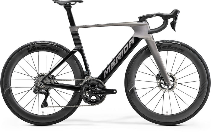 MERIDA REACTO TEAM – Rennrad, Carbon, Shimano Dura Ace Di2, Slate Grey/Black (Grey)