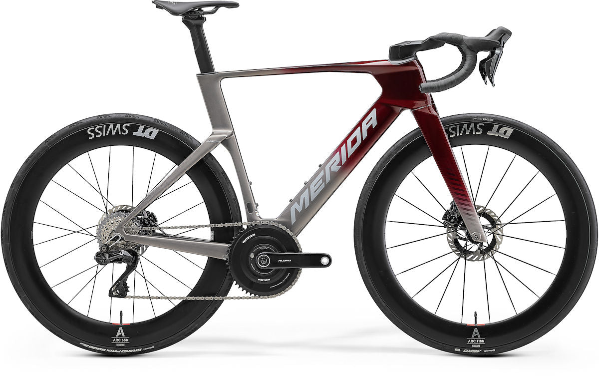 MERIDA REACTO ONE – Rennrad, Carbon, Shimano Dura Ace Di2, Passion Red/Slate Grey (Grey)