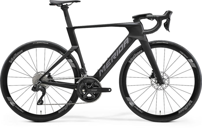 MERIDA REACTO 5000 – Rennrad, Carbon, Shimano 105 Di2, Silk Black (Gunmetal Grey)